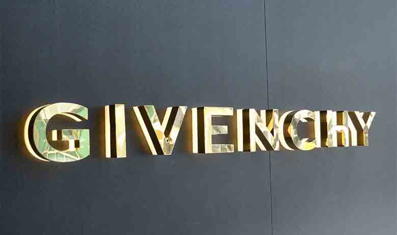 mirror polished brass led channel letters signage